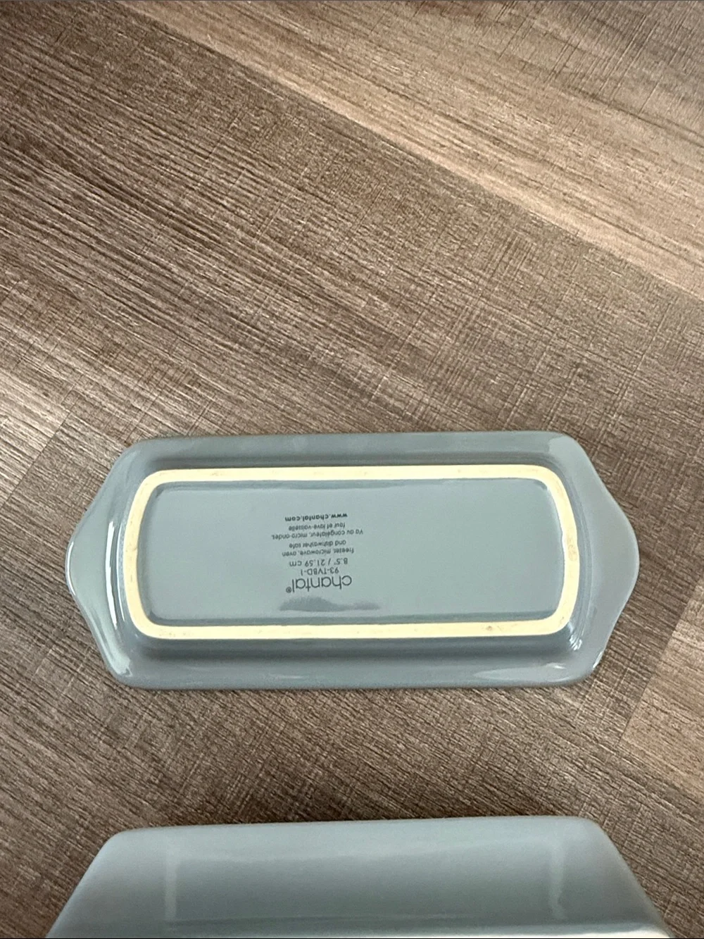 Ceramic dusty blue Butter Dish with Lid - Classic Home Kitchen Accessory
